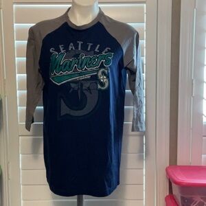 Seattle Mariners Women's Long Sleeve Tee - Navy and Gray